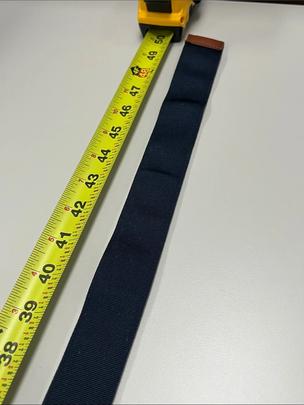 Polo Ralph Lauren Red & Navy Striped Fabric Belt w/ Leather Tab reversible